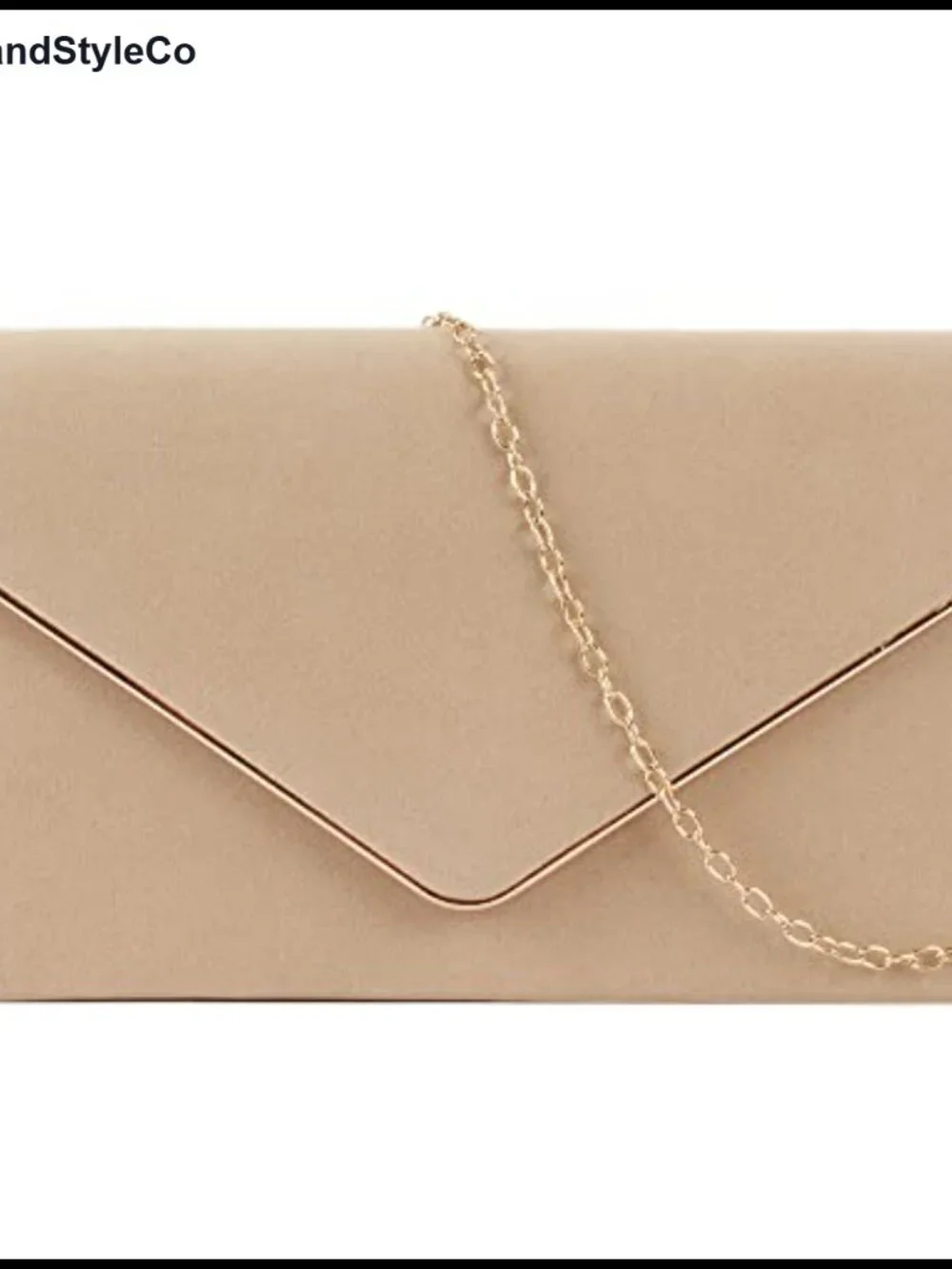 Suede Leather Envelope Clutch Crossbody Bag Detachable Chain Party Prom Wedding